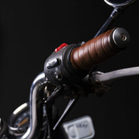 Trip Machine, leather handlebar grip wraps - Dark Tan Cognac